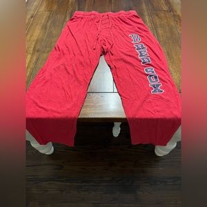 A pair of MLB Boston Red Soxs pajama pants.